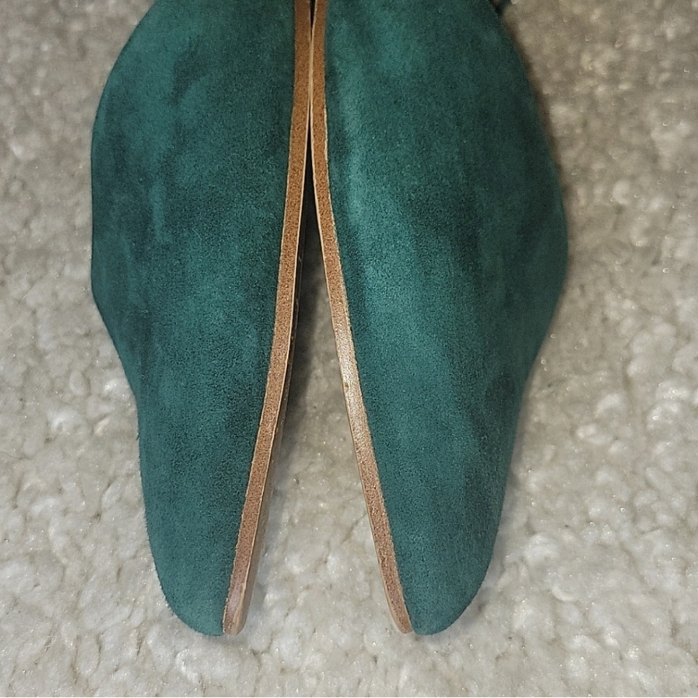 J CREW FACTORY Green D Orsay Flats Size 7.5 - Picture 5 of 12